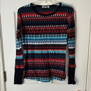 Orvis Red and Blue Knit Sweater